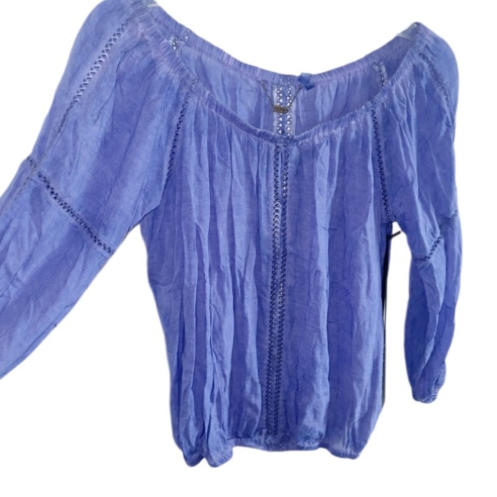 NWT Young Fabulous & Broke YFB Villa Top Purple Lavender Small Off Shoulder L/S - Picture 8 of 9
